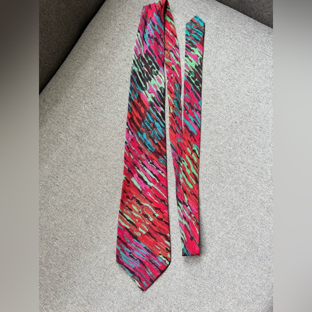 MISSONI Muticolor Art Print Silk Tie Made In Italy